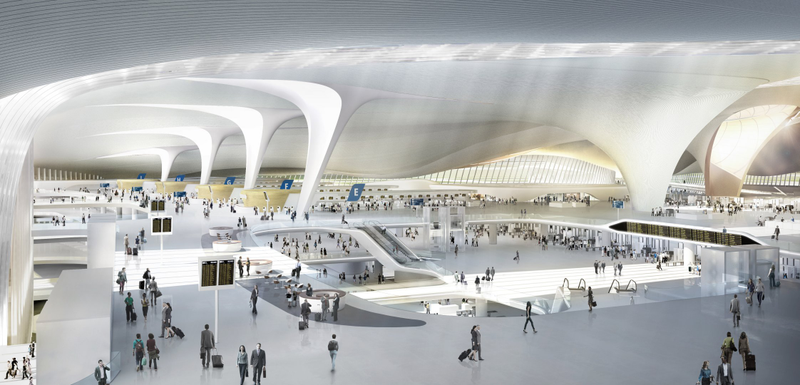 Illustration for article titled Beijing's new airport terminal looks more like a gigantic spaceport